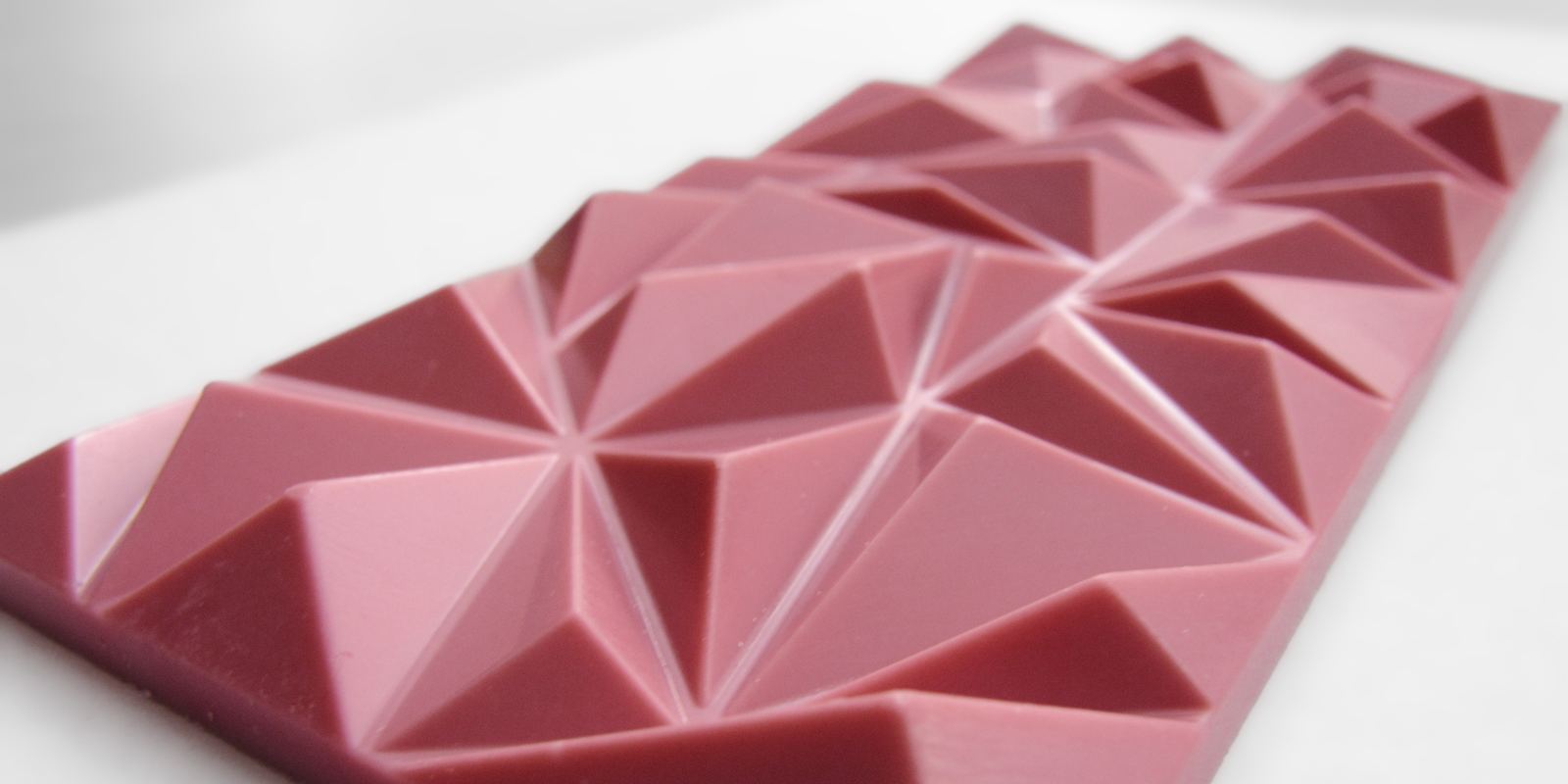 Pieces of pink ruby chocolate